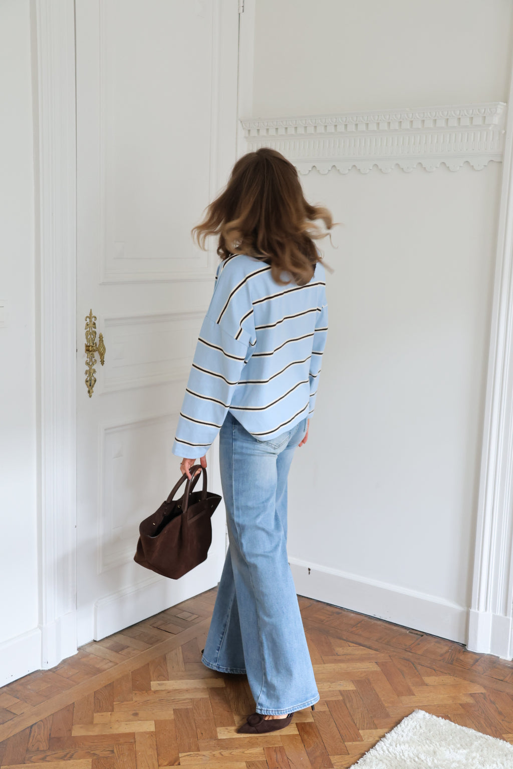 Bonnie gestreepte longsleeve blauw