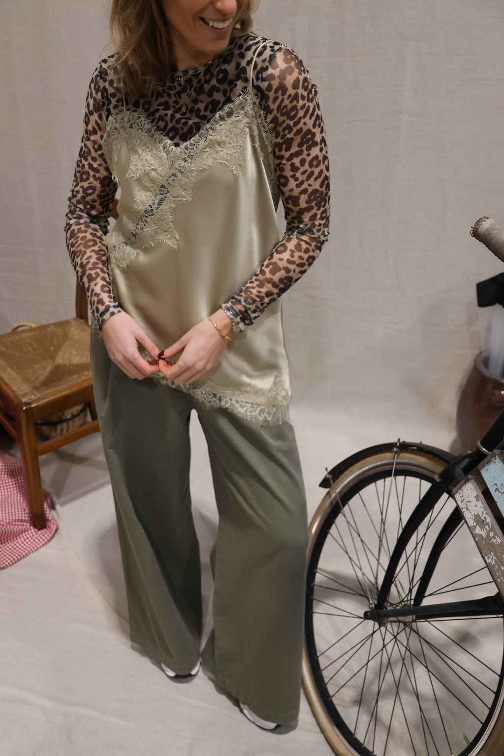 Mirella wide leg jeans kaki