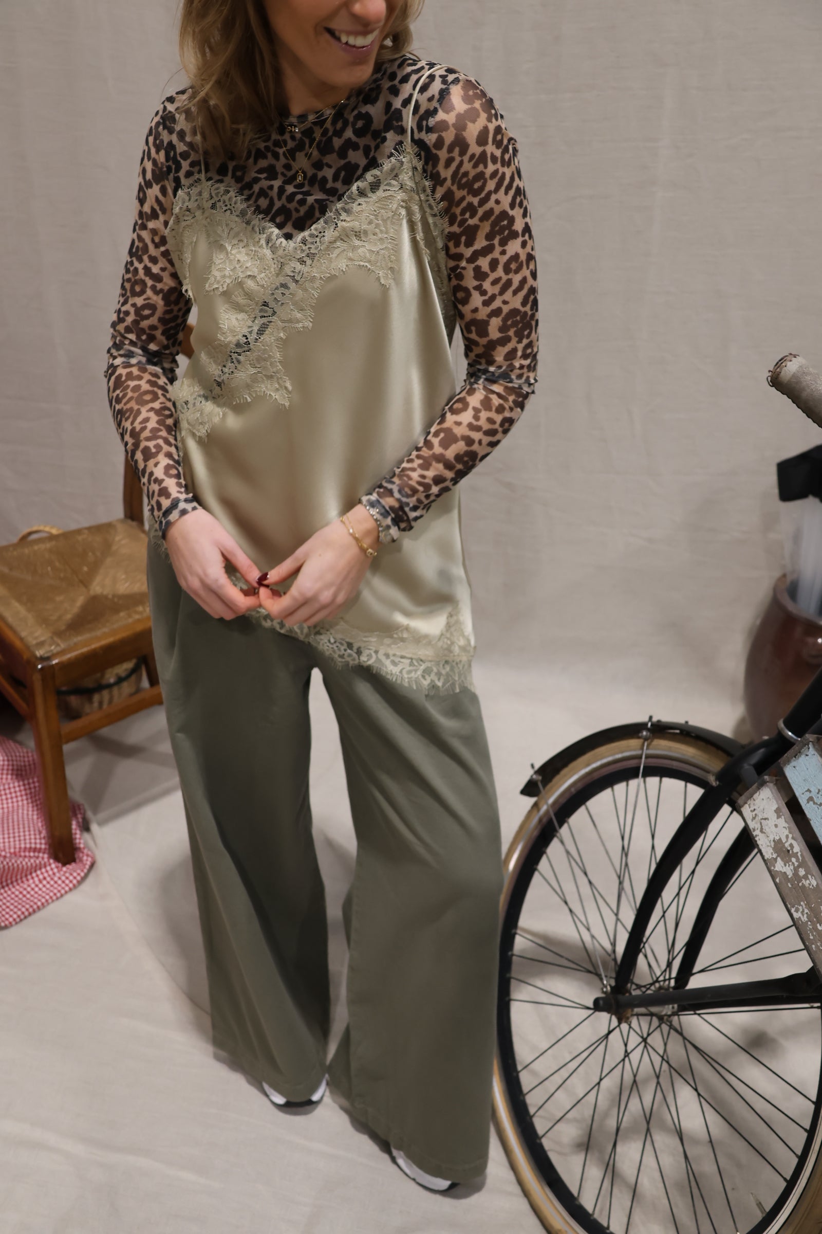 Mirella wide leg jeans kaki