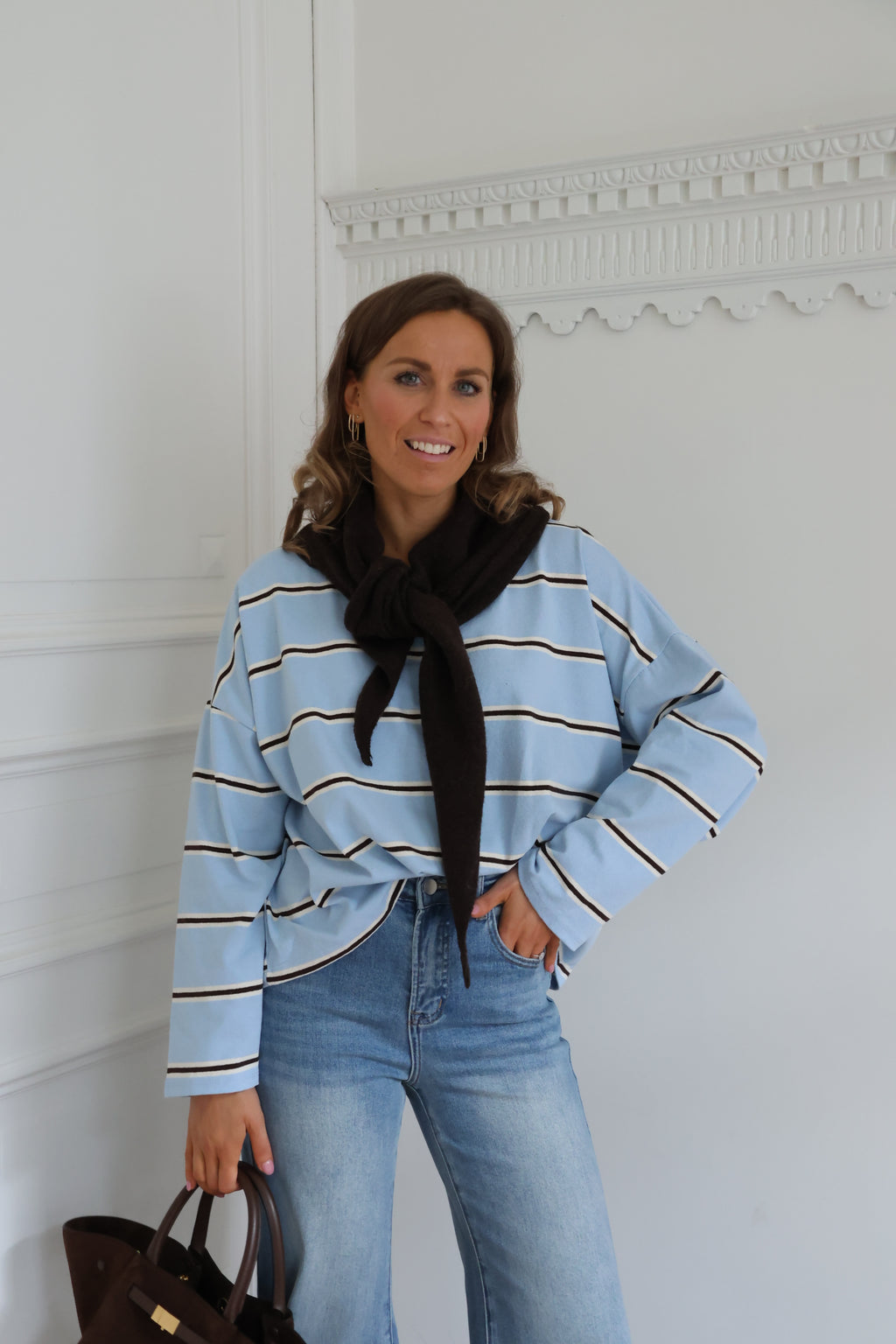 Bonnie gestreepte longsleeve blauw