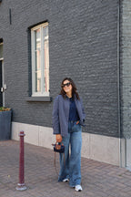 Roxanne geruit hemd marine