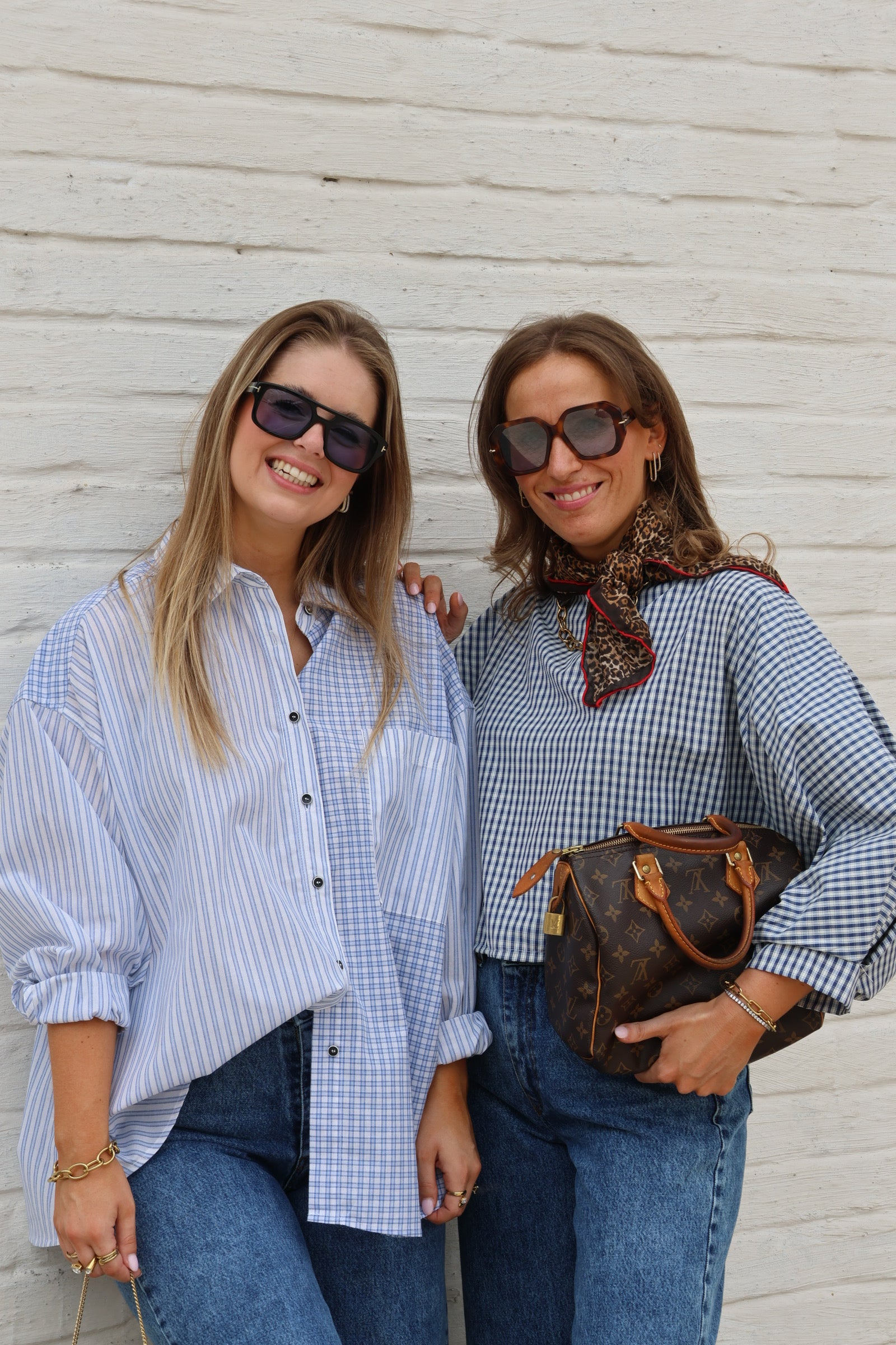 Lucy carreaux blouse blauw