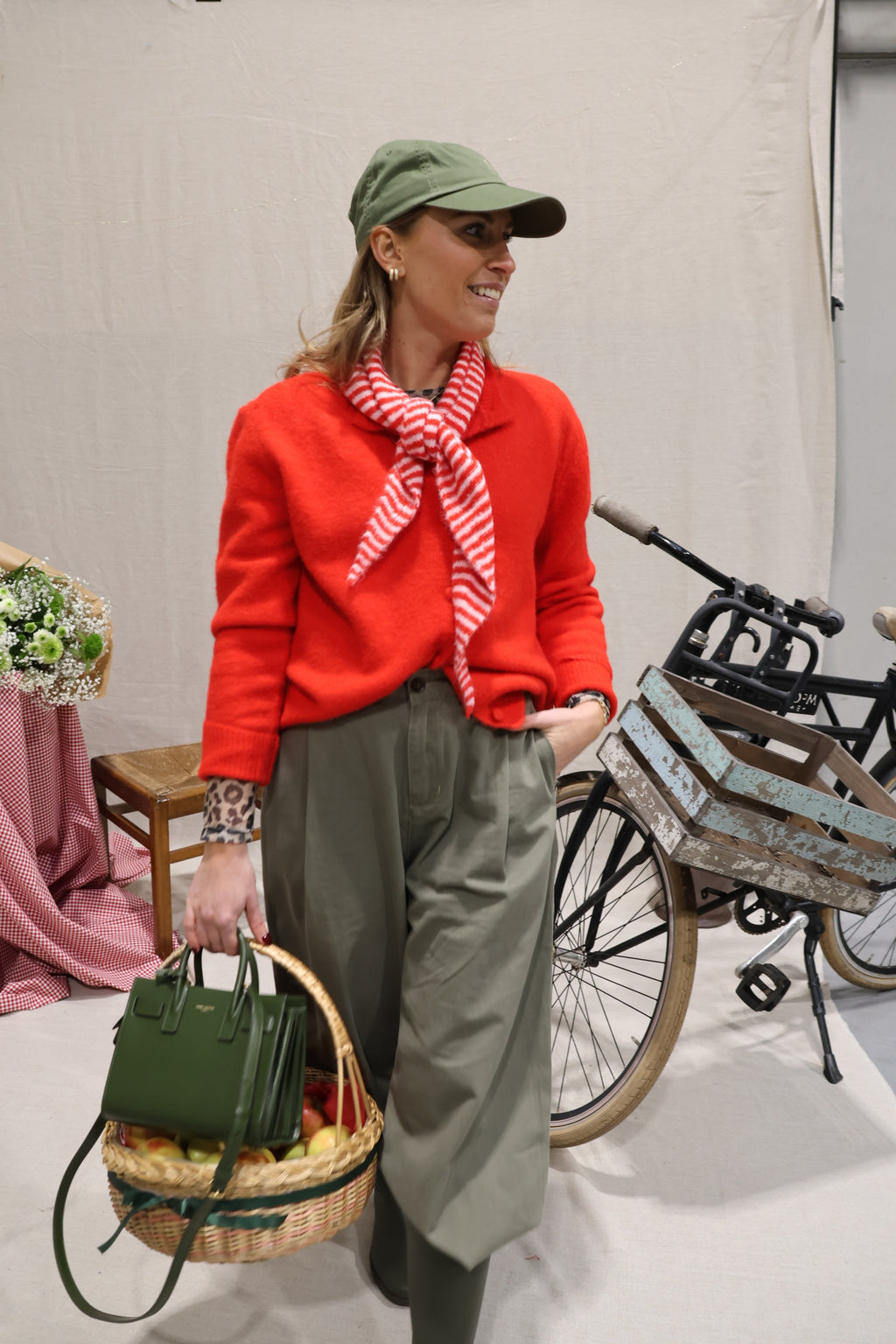 Maren red knit with scarf