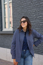 Roxanne geruit hemd marine