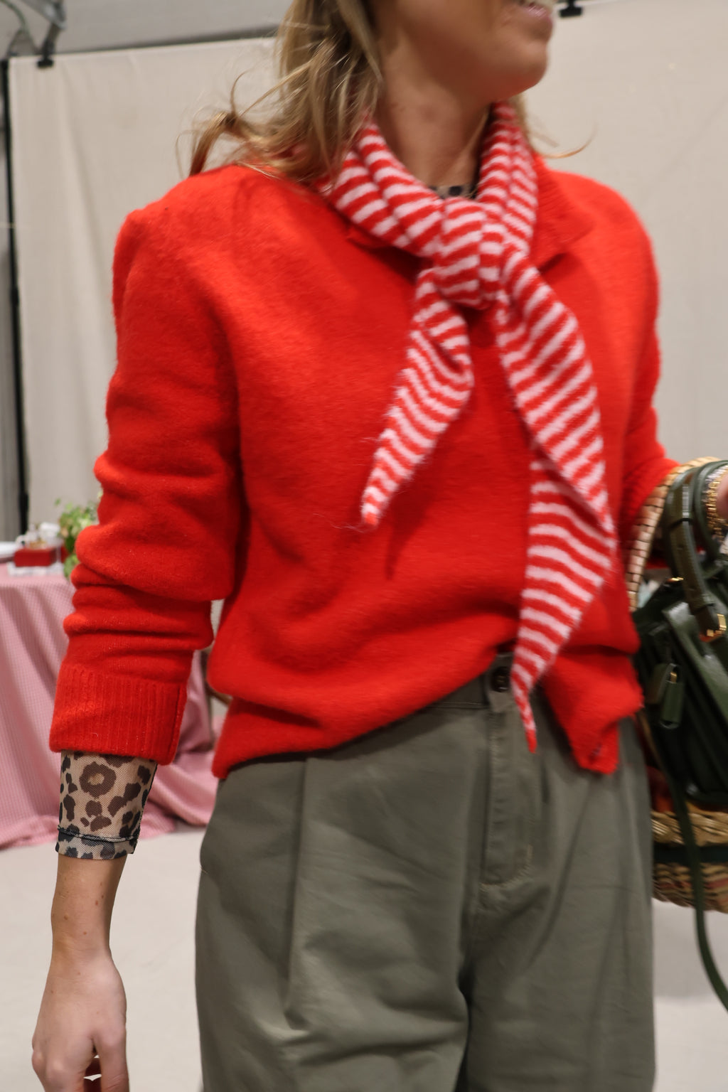 Maren red knit with scarf