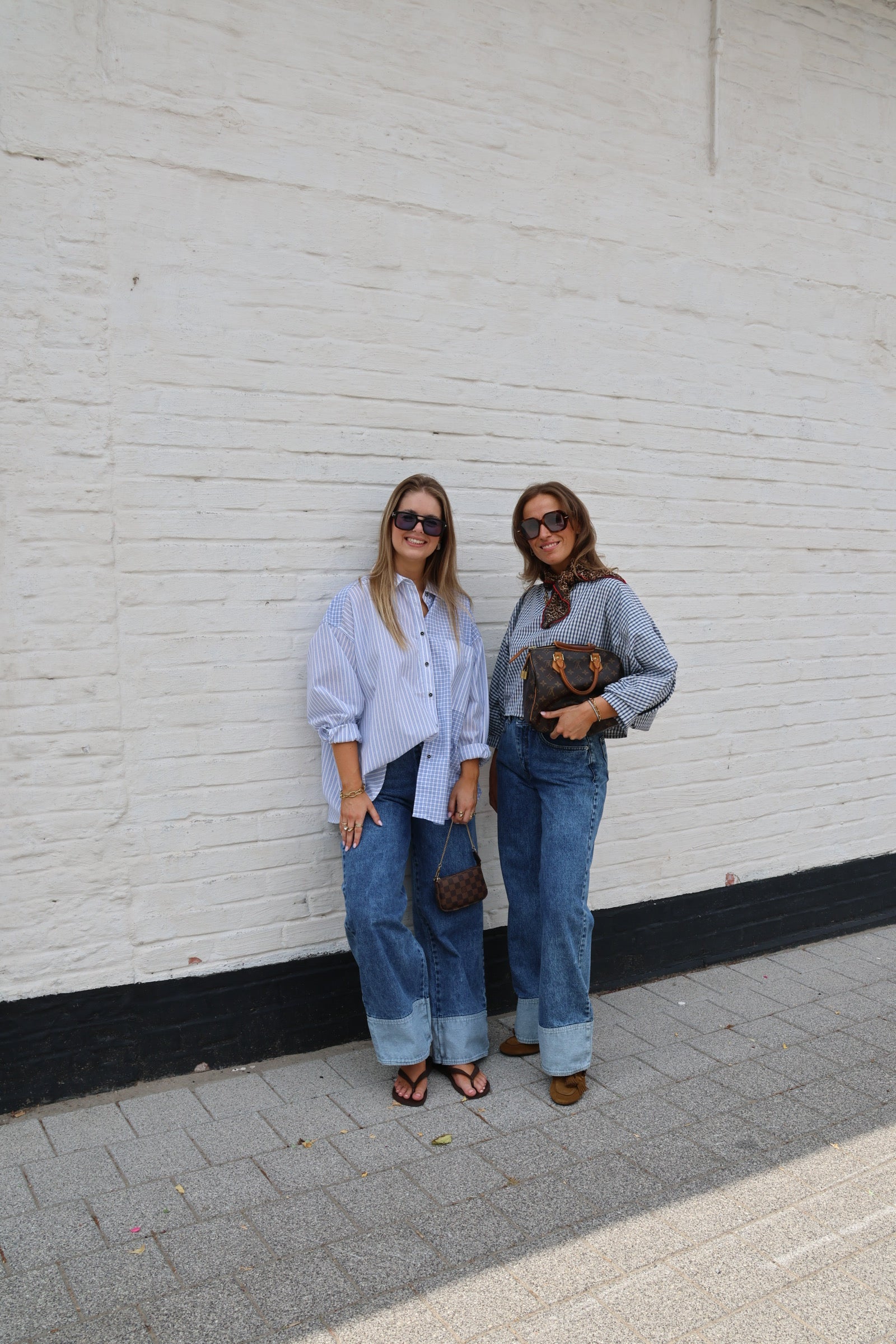 Lucy carreaux blouse blauw