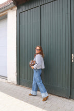 Lucy carreaux blouse blauw