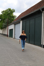 Lea off shoulder blouse marine
