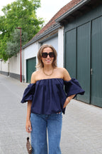 Lea off shoulder blouse marine
