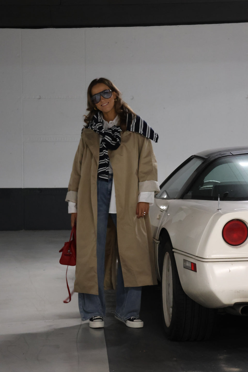 Hanna lange trenchcoat beige