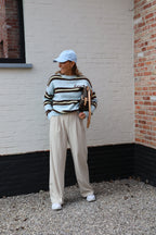 Mina love knit lichtblauw/bruin