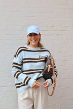 Mina love knit lichtblauw/bruin