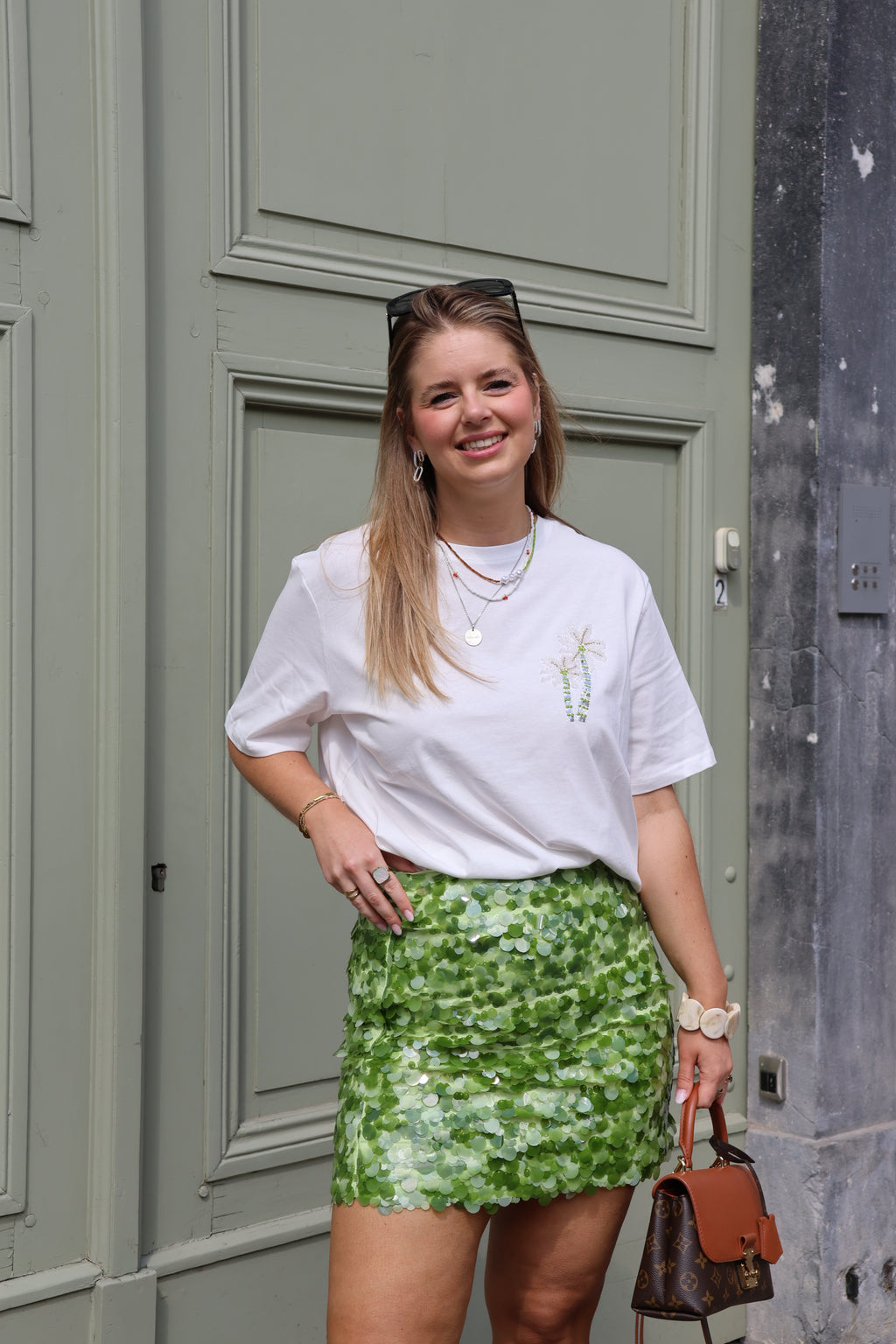 Isa T-shirt met palmbomen wit