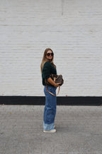 Leonce mohair polo donkergroen