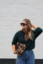 Leonce mohair polo donkergroen