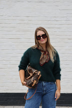 Leonce mohair polo donkergroen