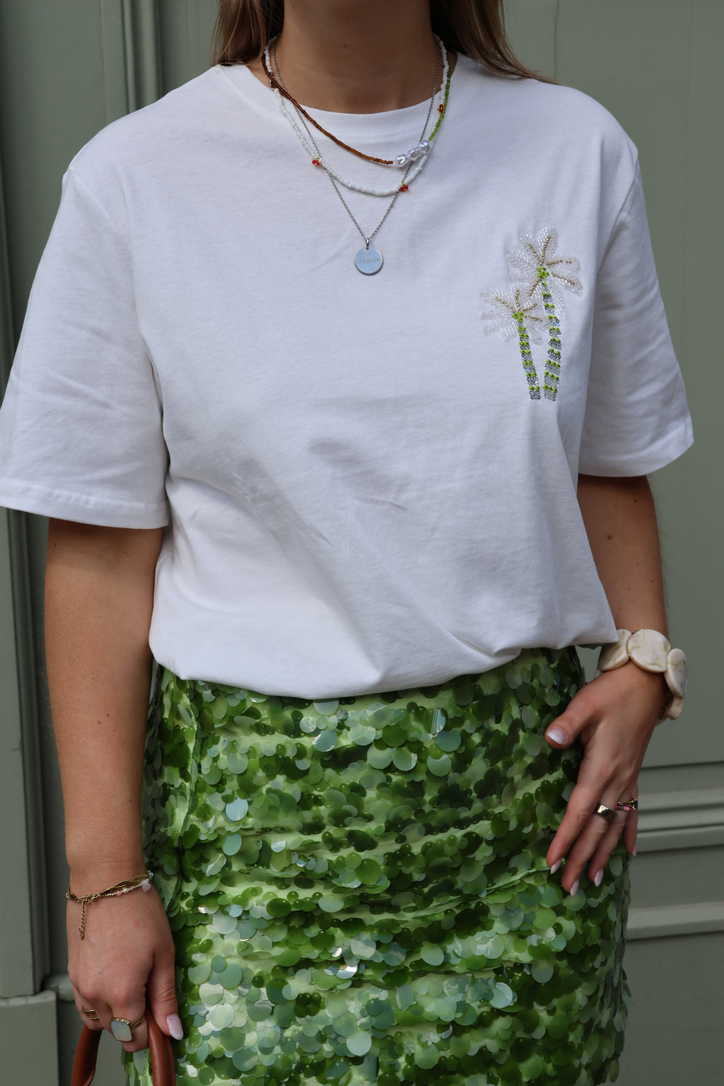 Isa T-shirt met palmbomen wit