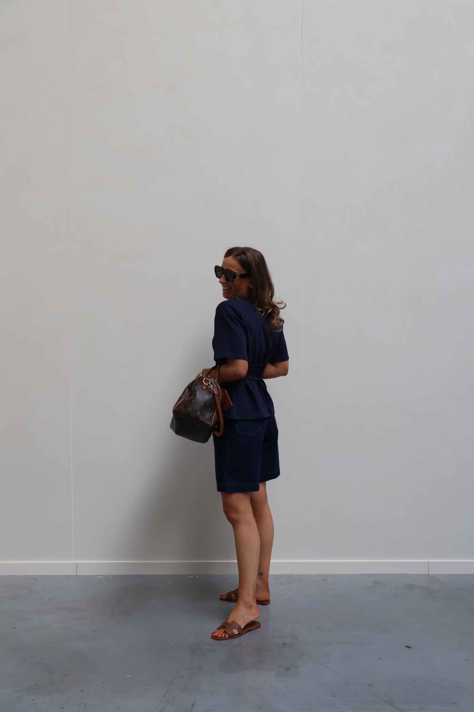 Mila T-shirt met detail marine