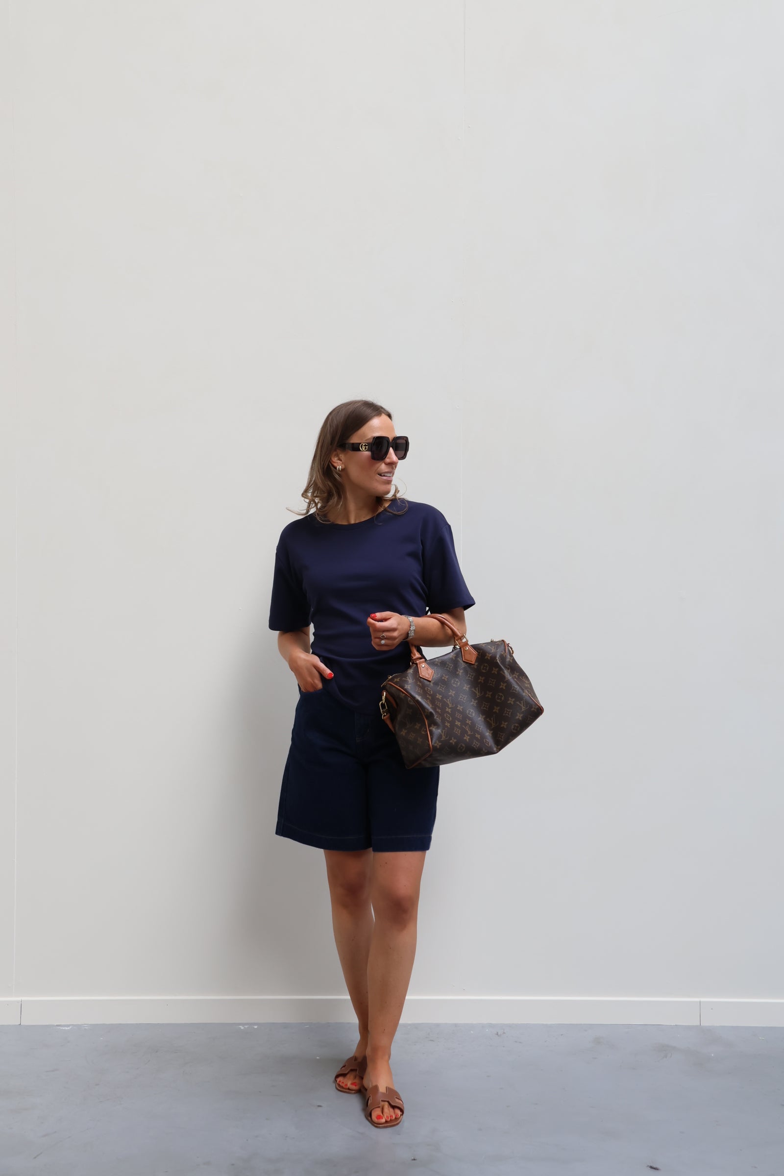 Mila T-shirt met detail marine