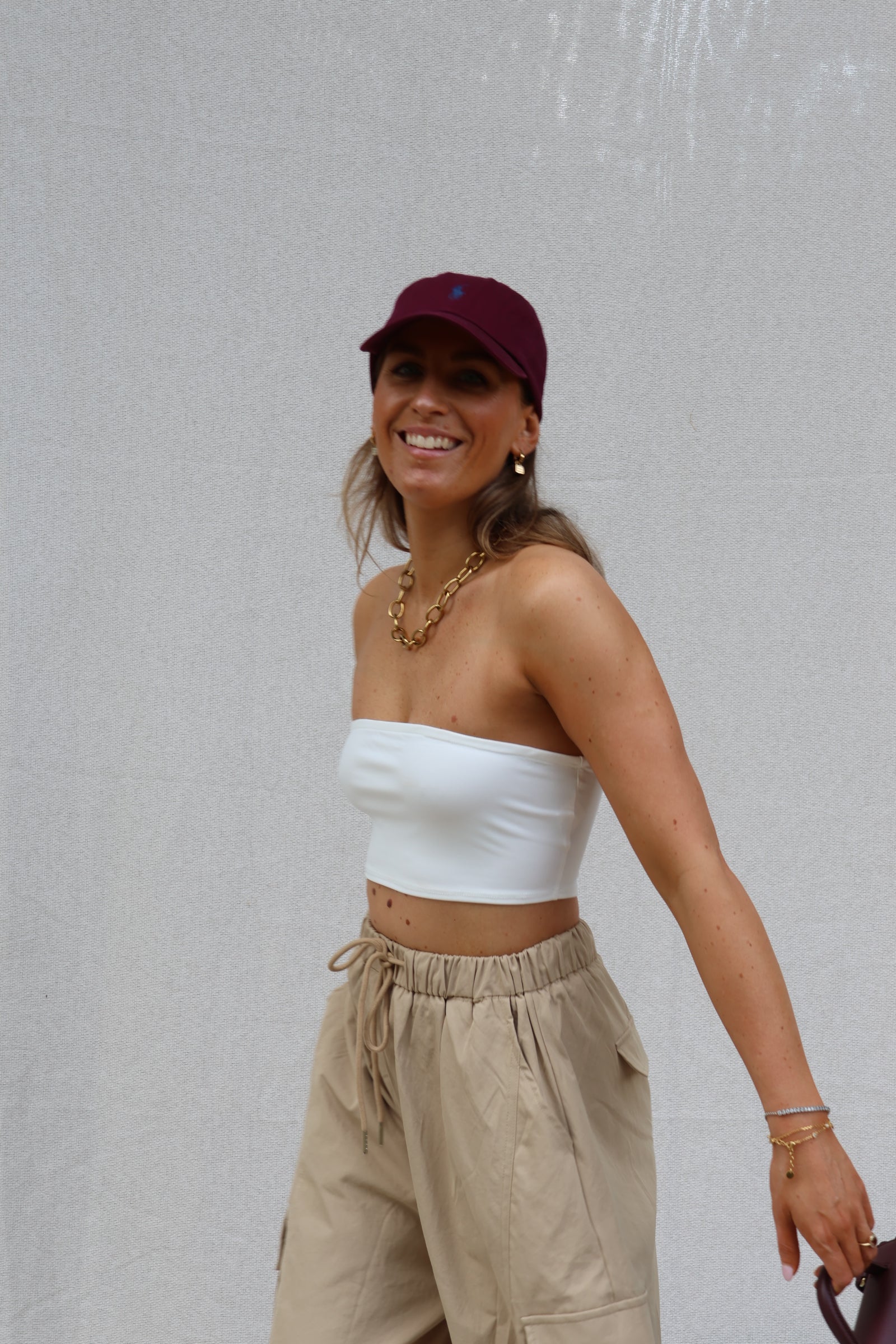 Leia bandeau stretch top wit