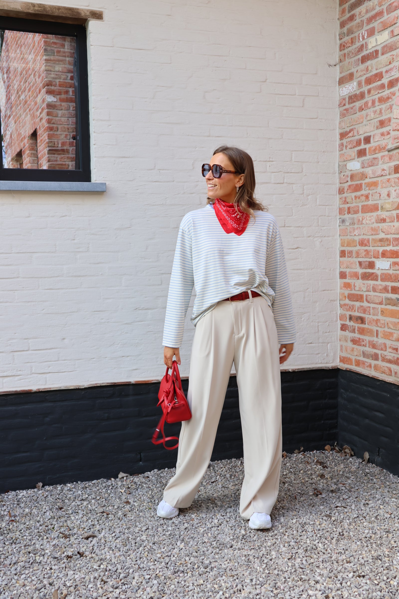 Isaura gestreepte longsleeve lichtblauw