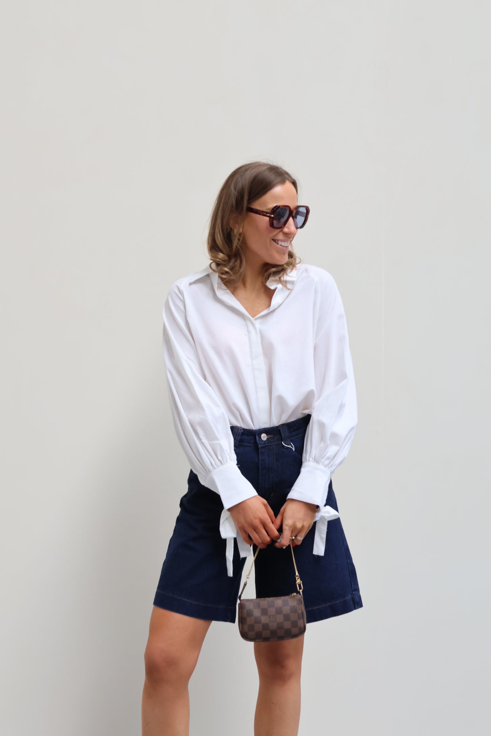 Lola blouse met strikdetail wit