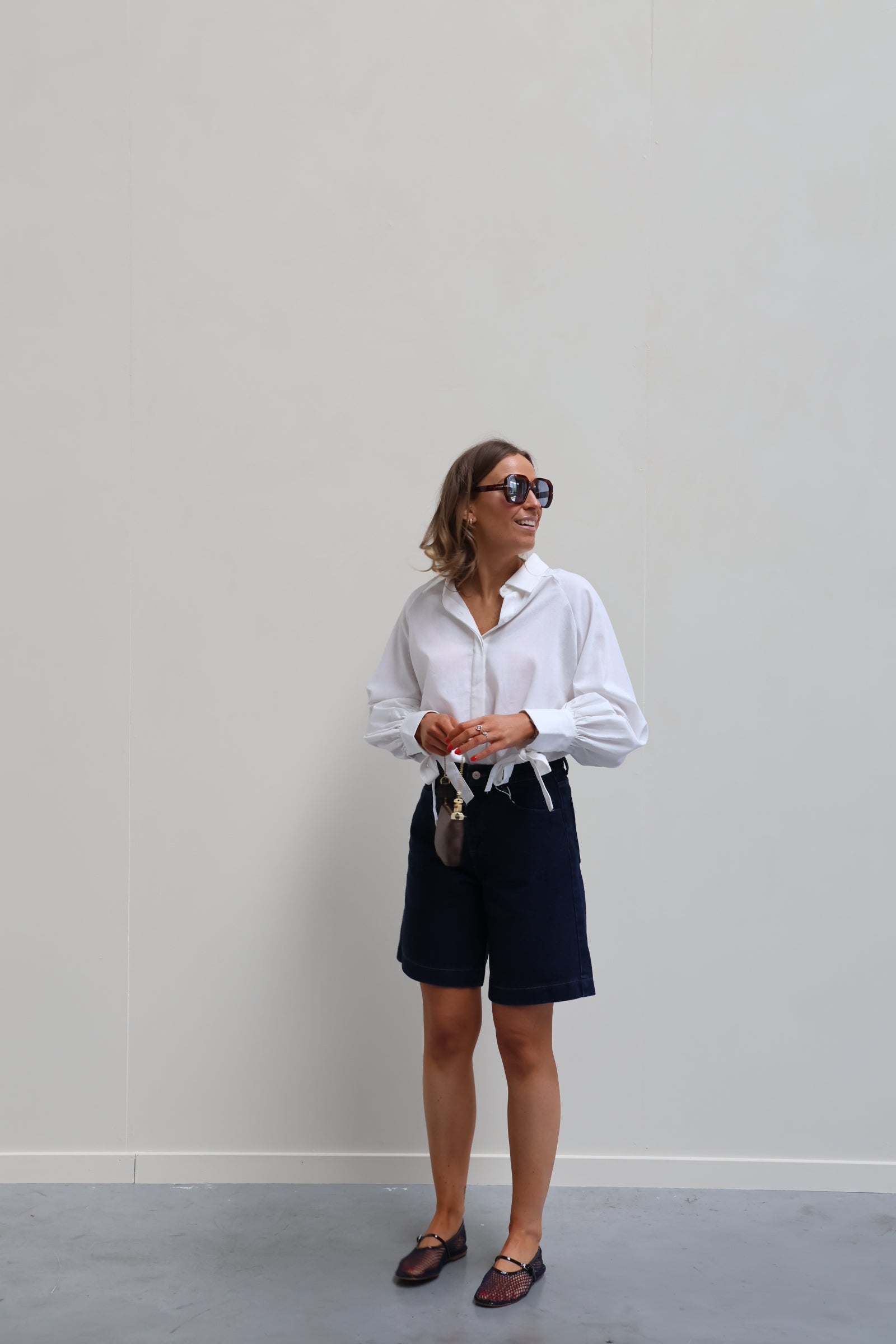 Lola blouse met strikdetail wit