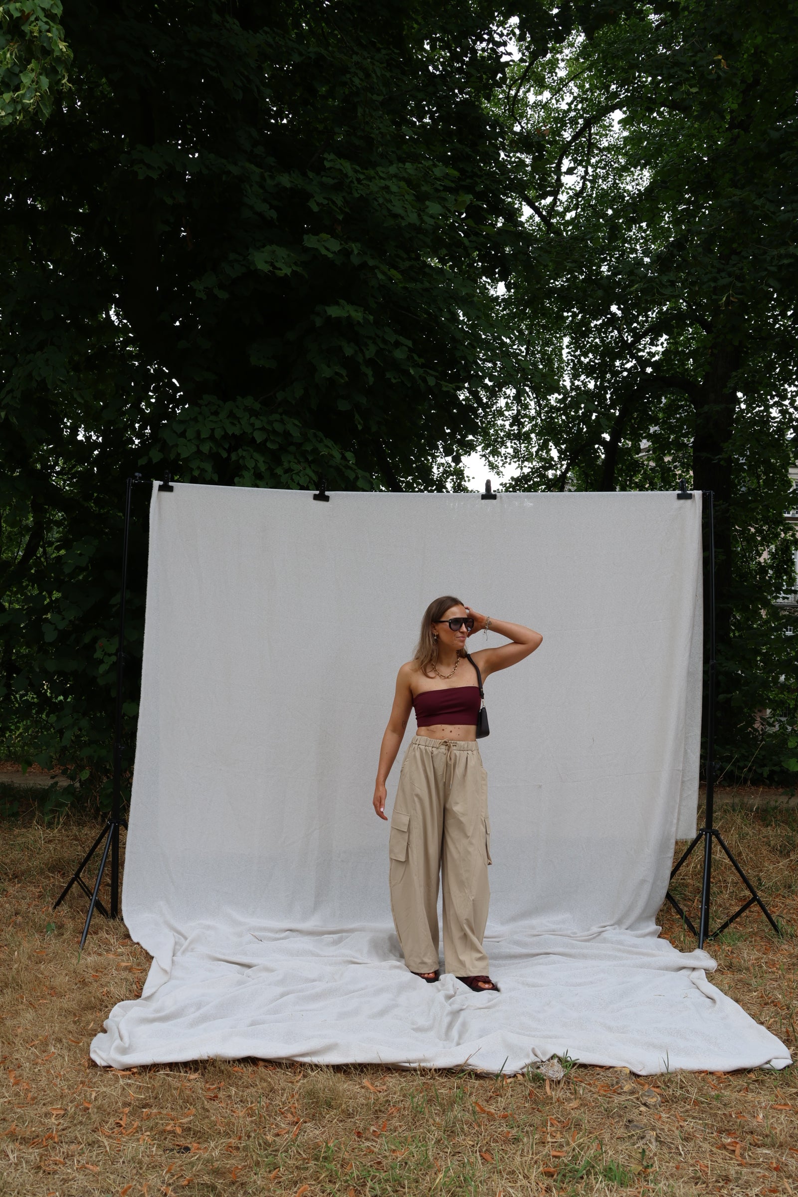 Leia bandeau stretch top bordeaux