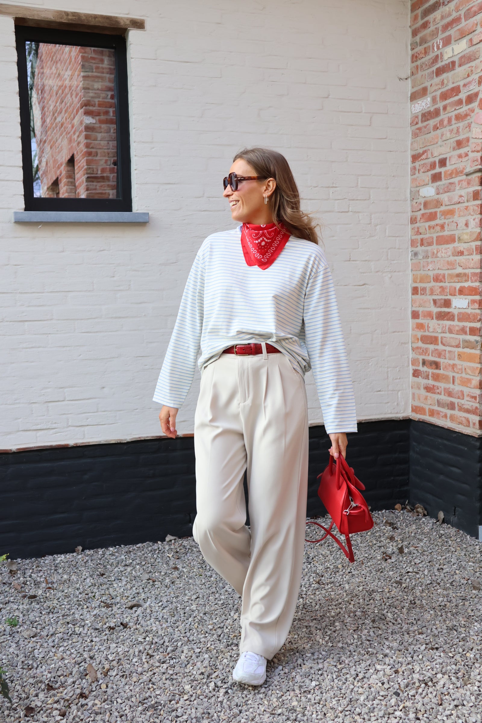 Isaura gestreepte longsleeve lichtblauw