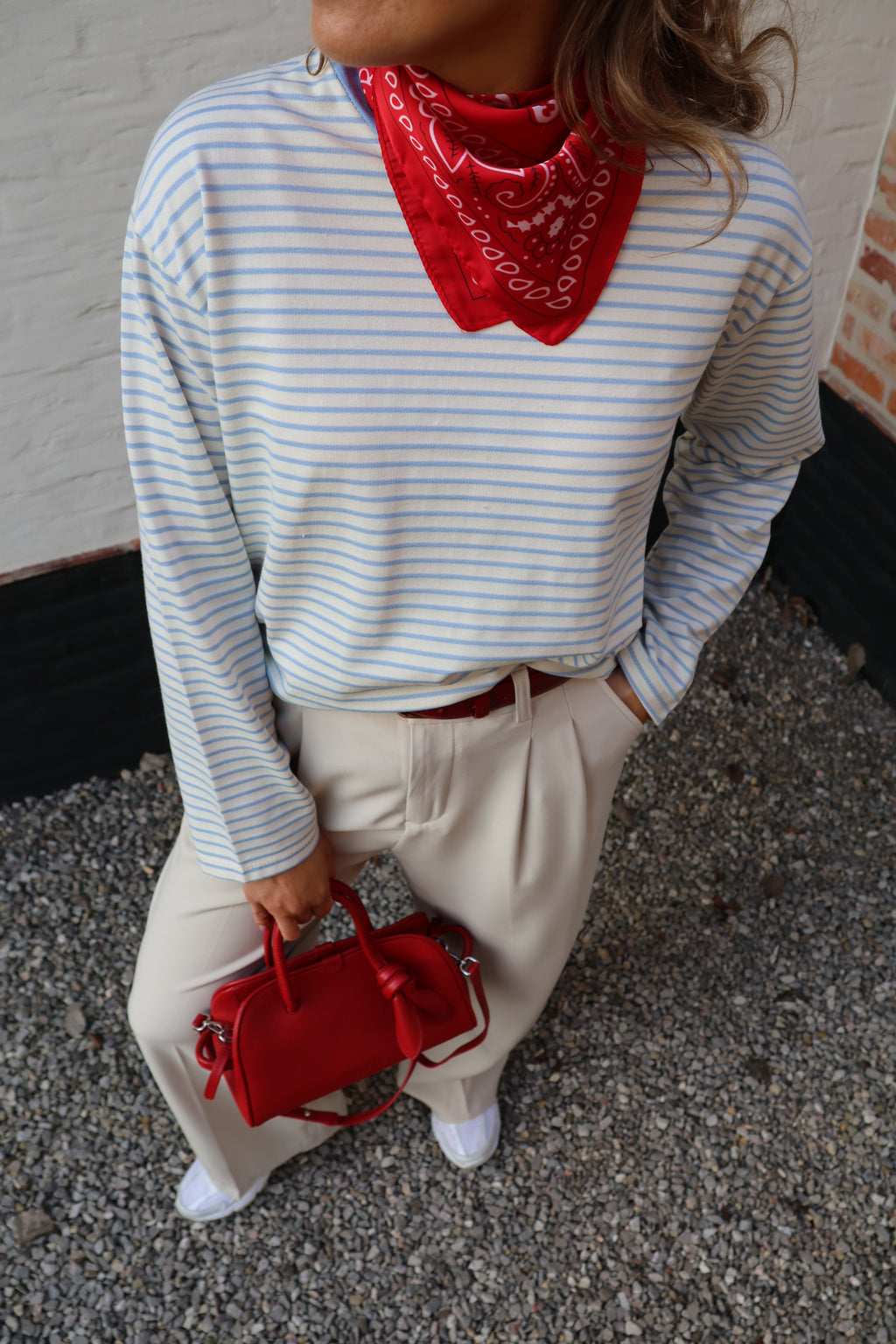 Isaura gestreepte longsleeve lichtblauw