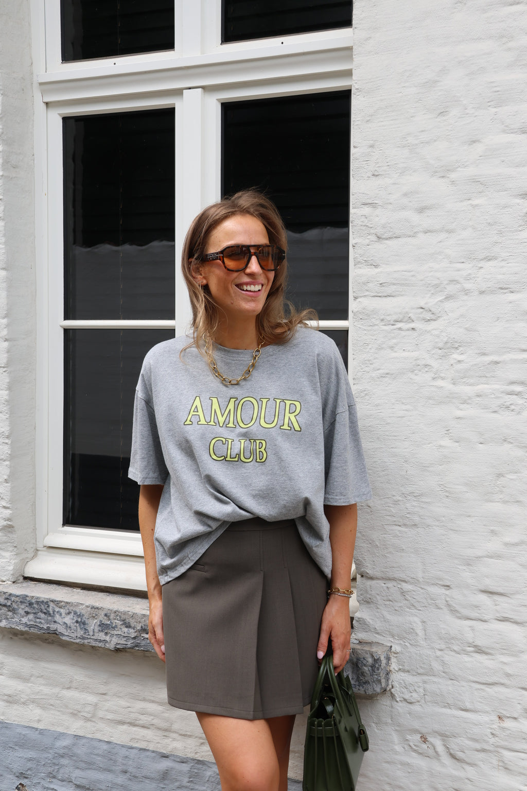 Amour club T-shirt grijs