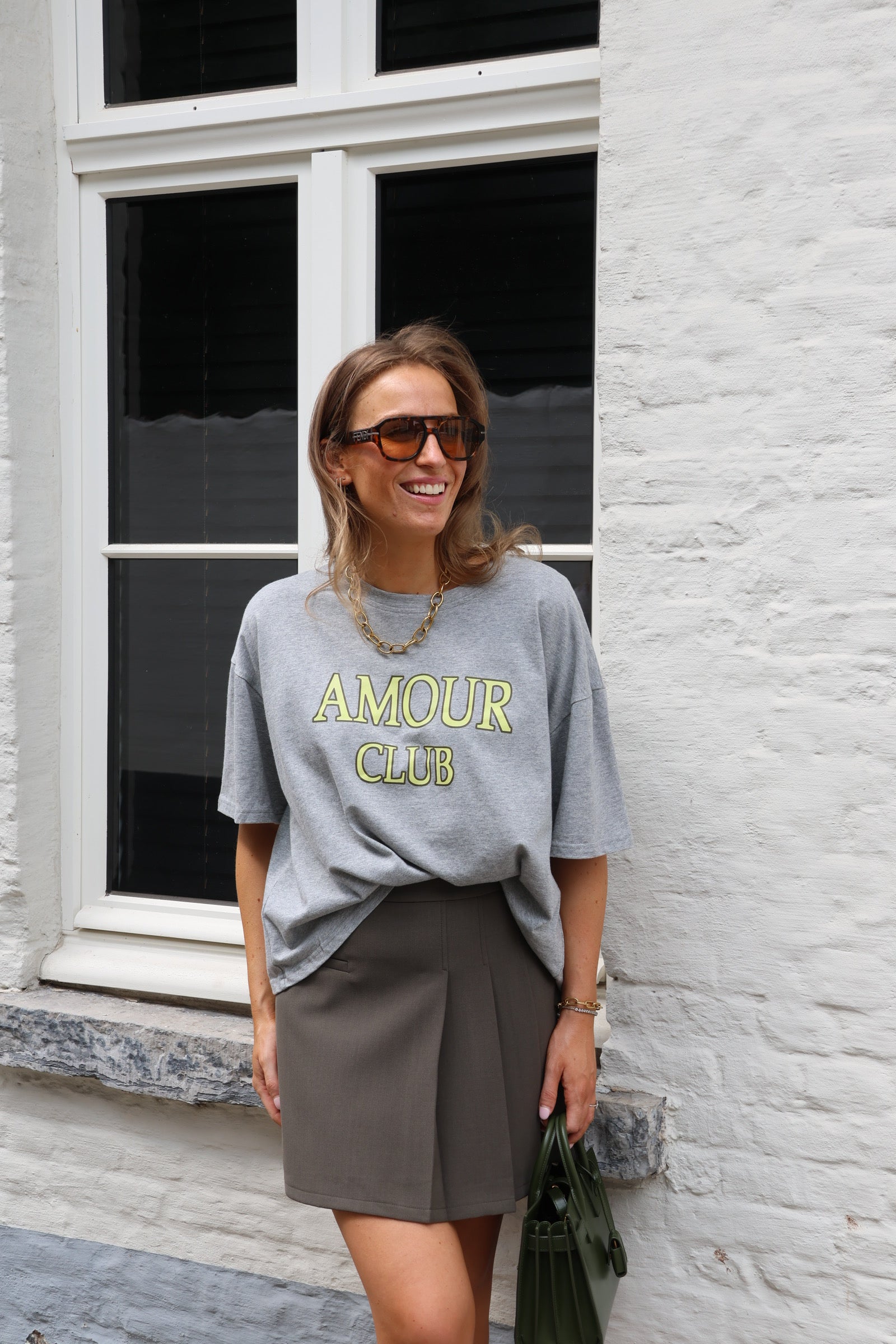 Amour club T-shirt grijs