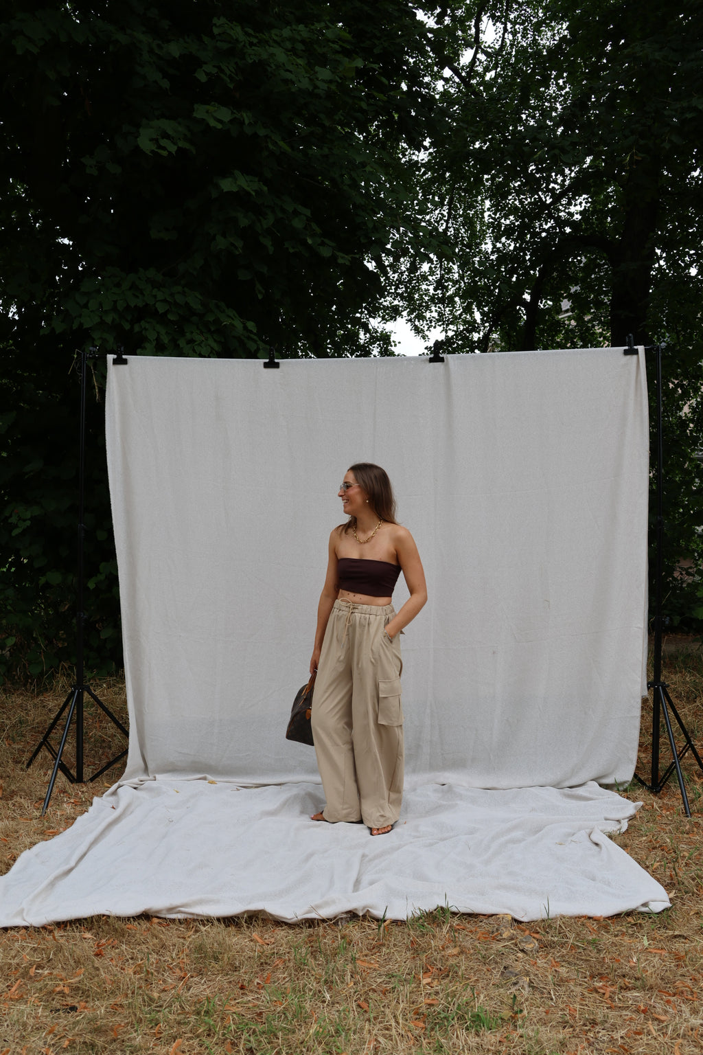 Leia bandeau stretch top bruin
