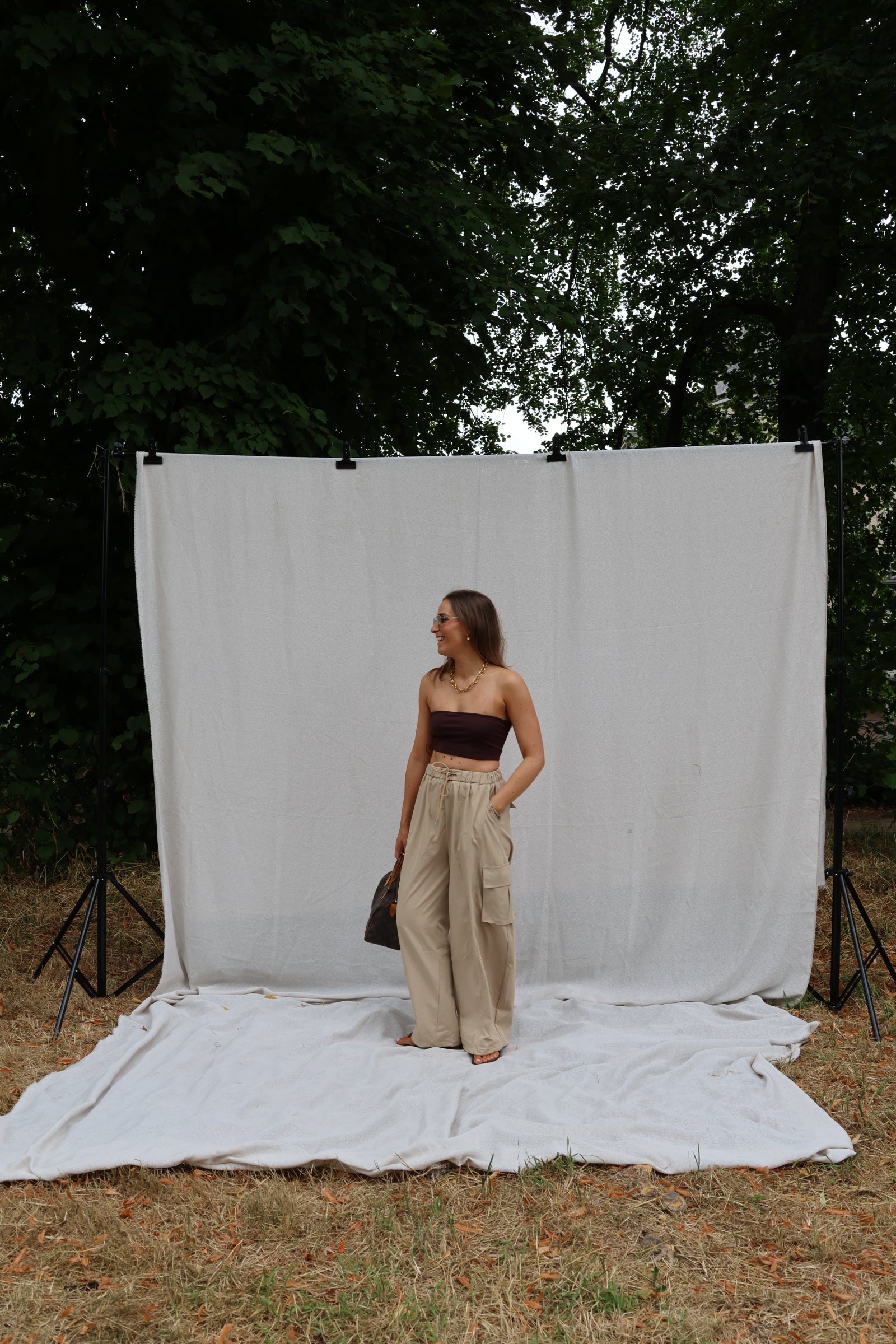 Leia bandeau stretch top bruin