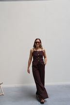 Elodie top met detail bruin