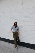 Anouk gestreepte T-shirt grijs/blauw