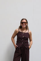 Elodie top met detail bruin