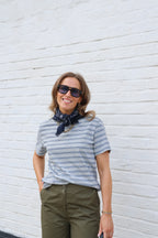 Anouk gestreepte T-shirt grijs/blauw