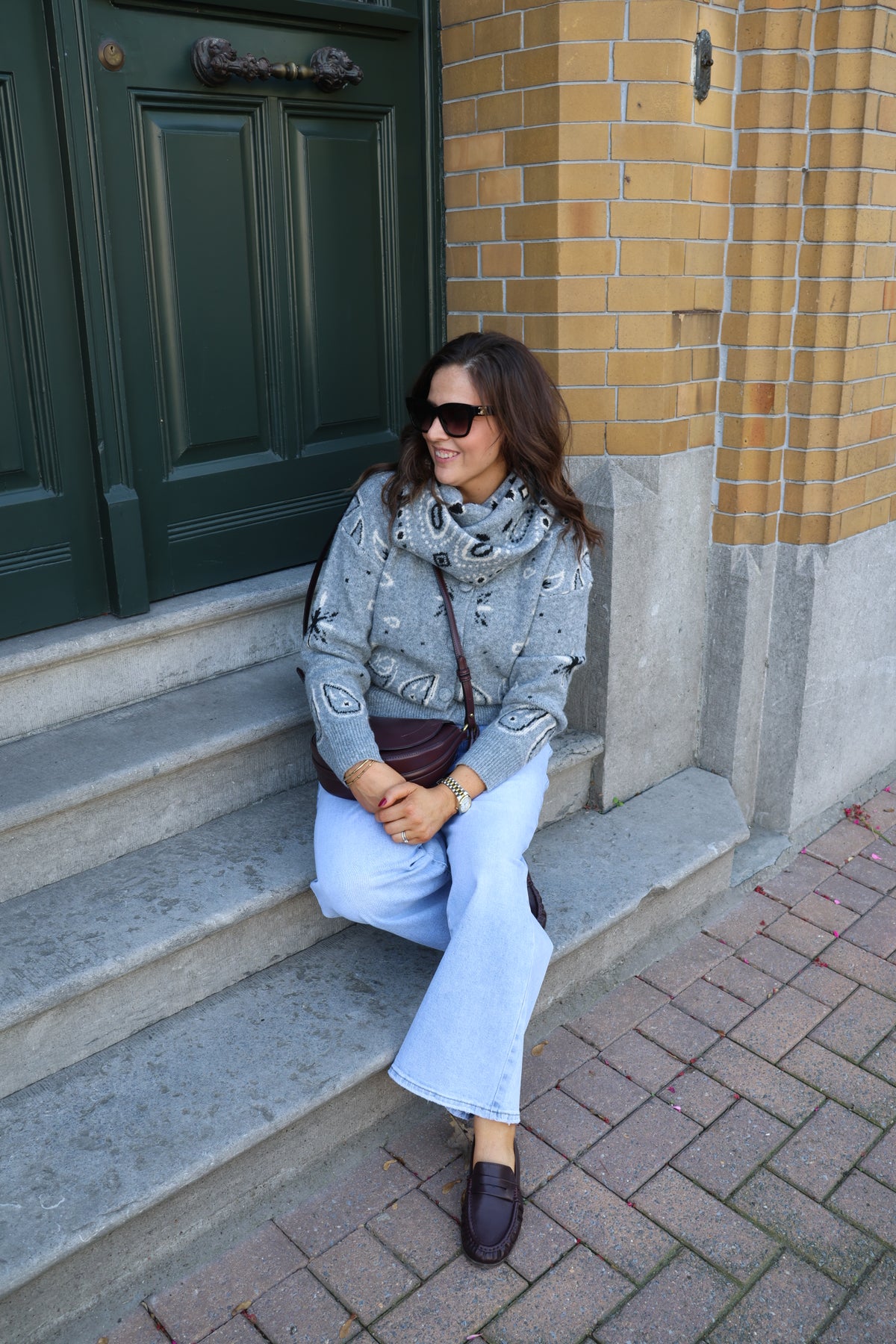 Odette wide cropped jeans light denim