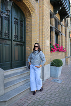 Odette wide cropped jeans light denim