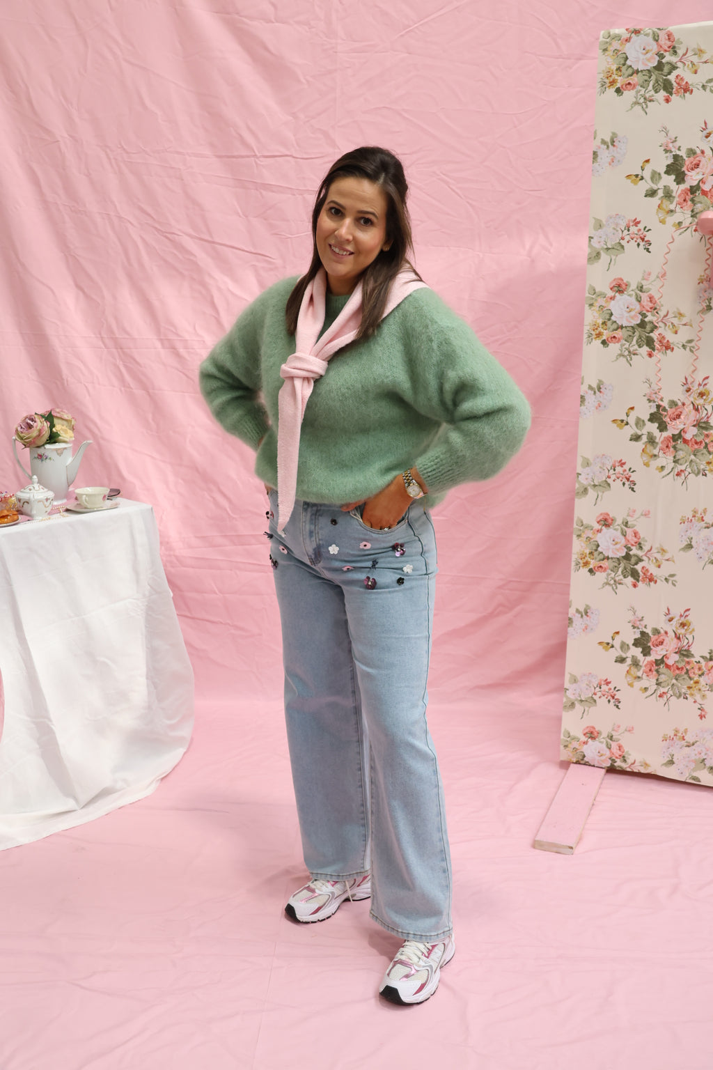 Antonia mohair knit soft green