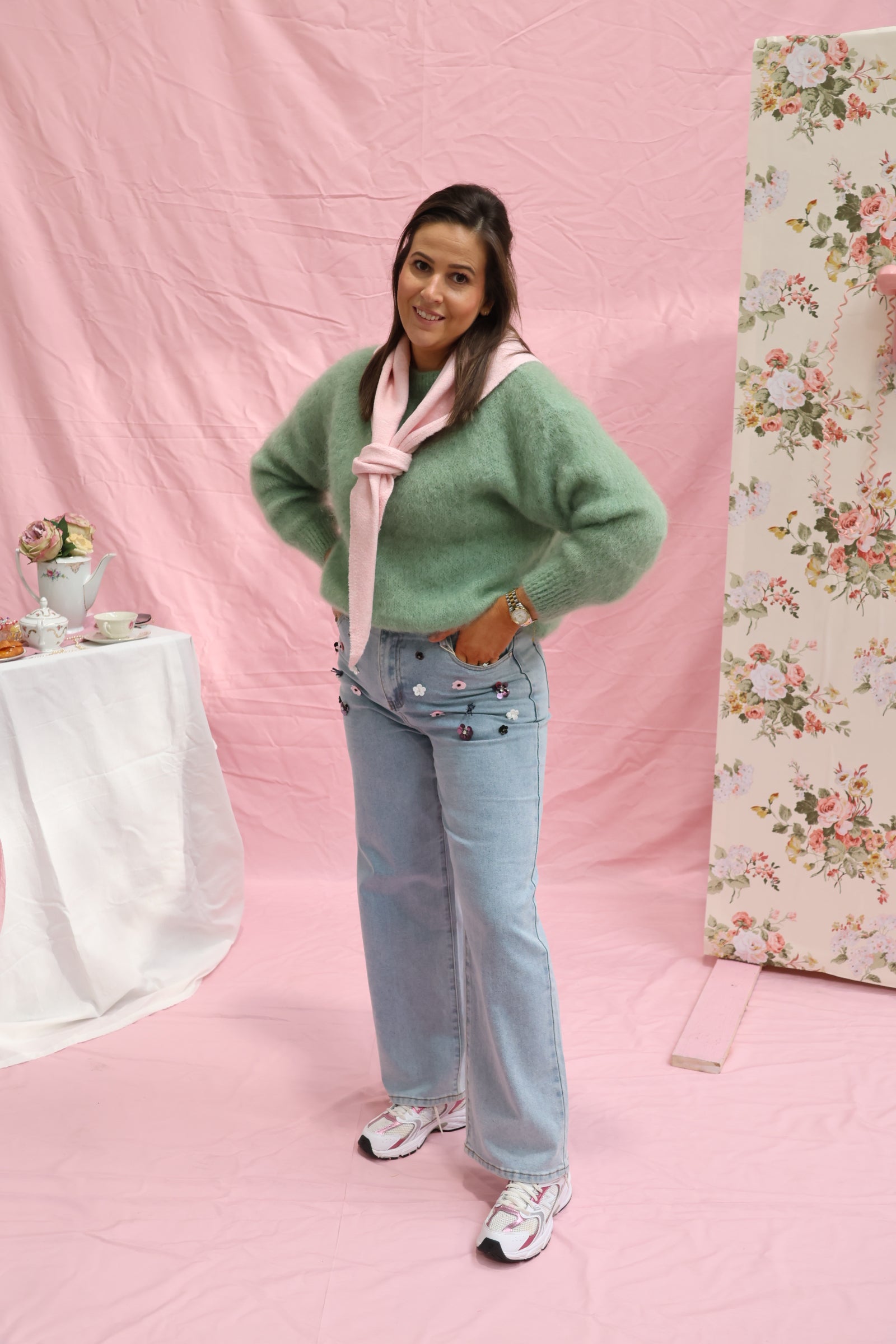 Antonia mohair knit soft green