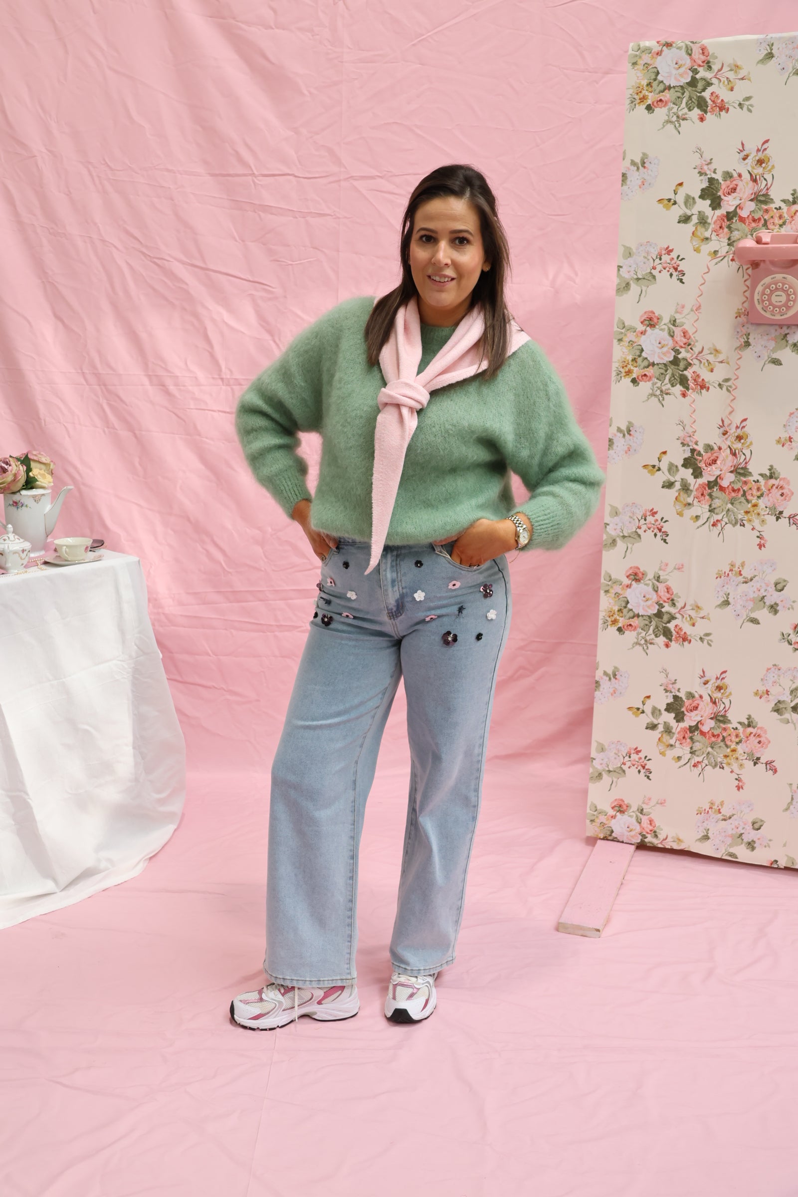 Antonia mohair knit soft green