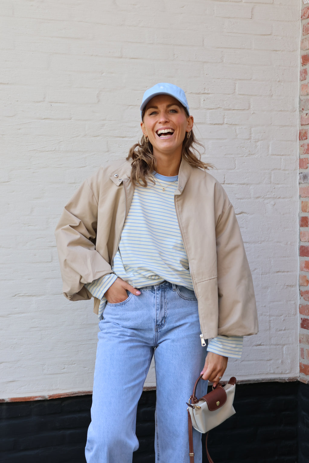 Isaura gestreepte longsleeve lichtblauw