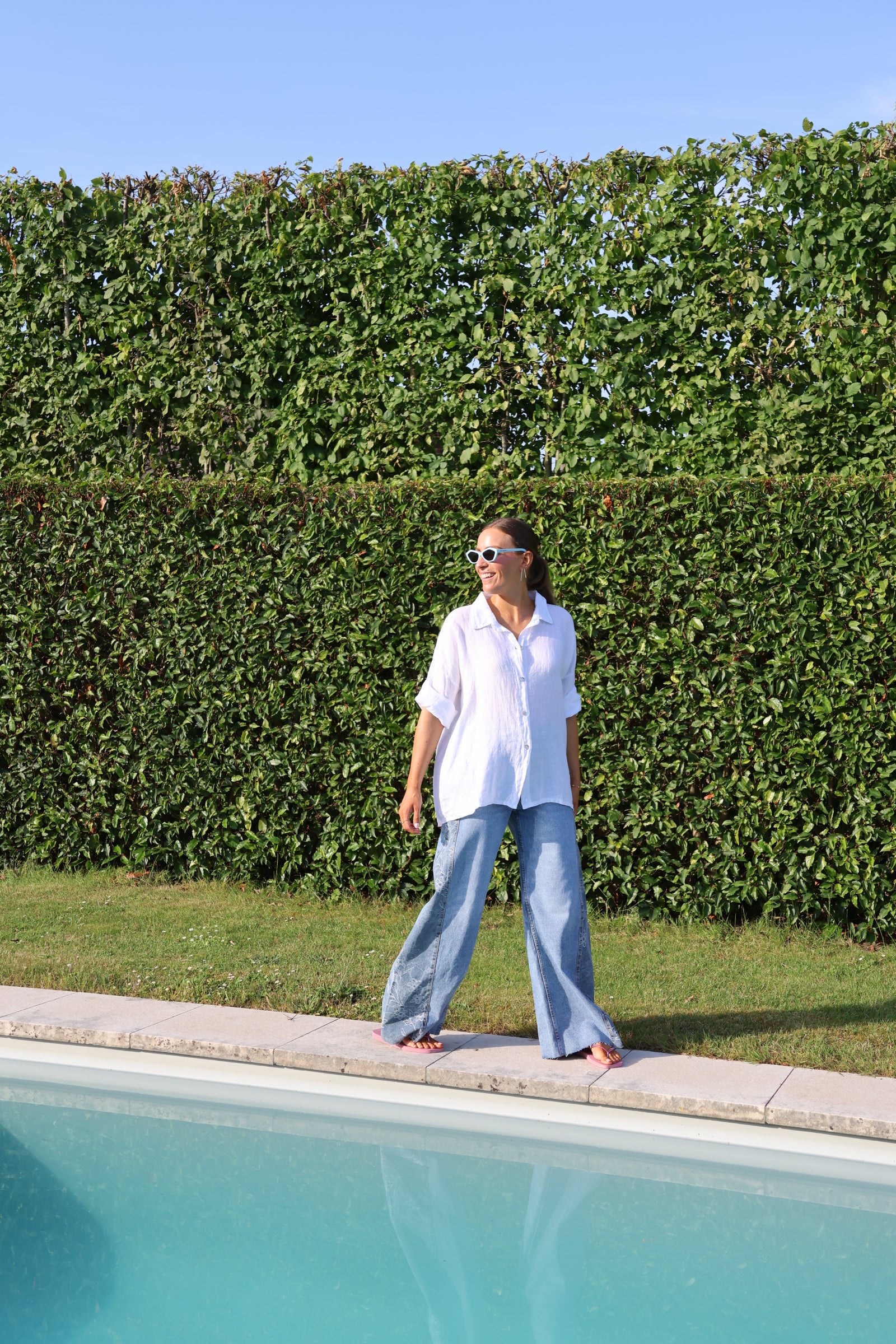 Zoé jeans met bloemendetail