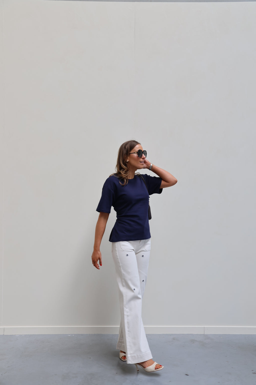 Mila T-shirt met detail marine
