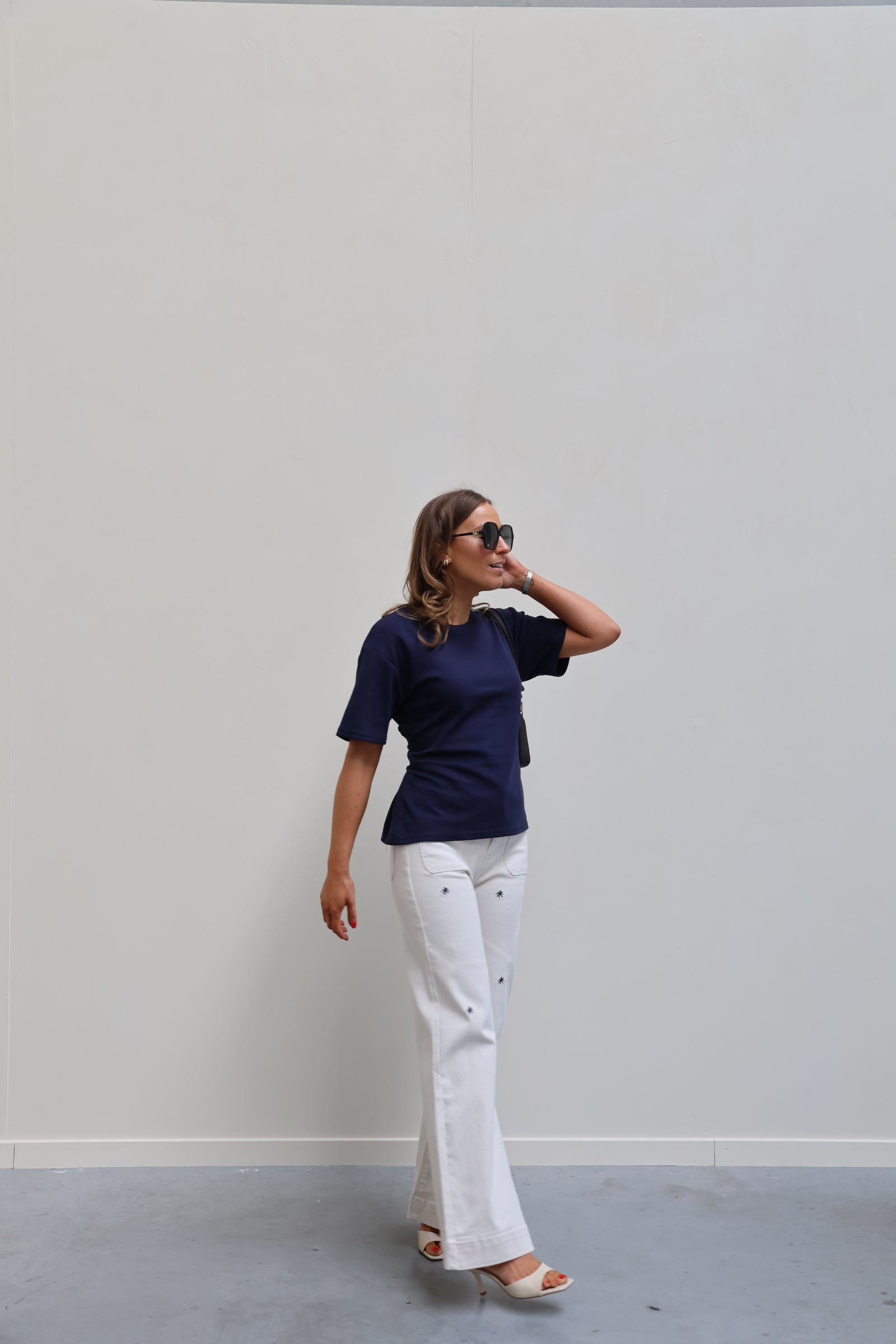 Mila T-shirt met detail marine