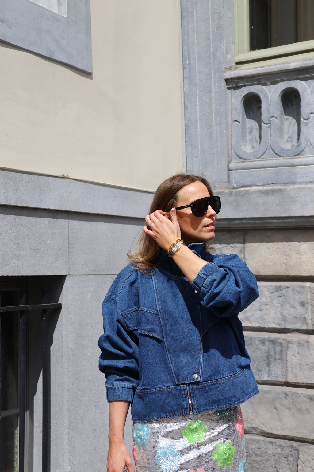 Renée bomber jeans jas