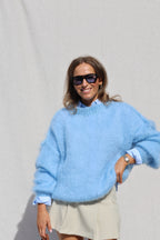 Dany grofgebreide mohair knit lichtblauw