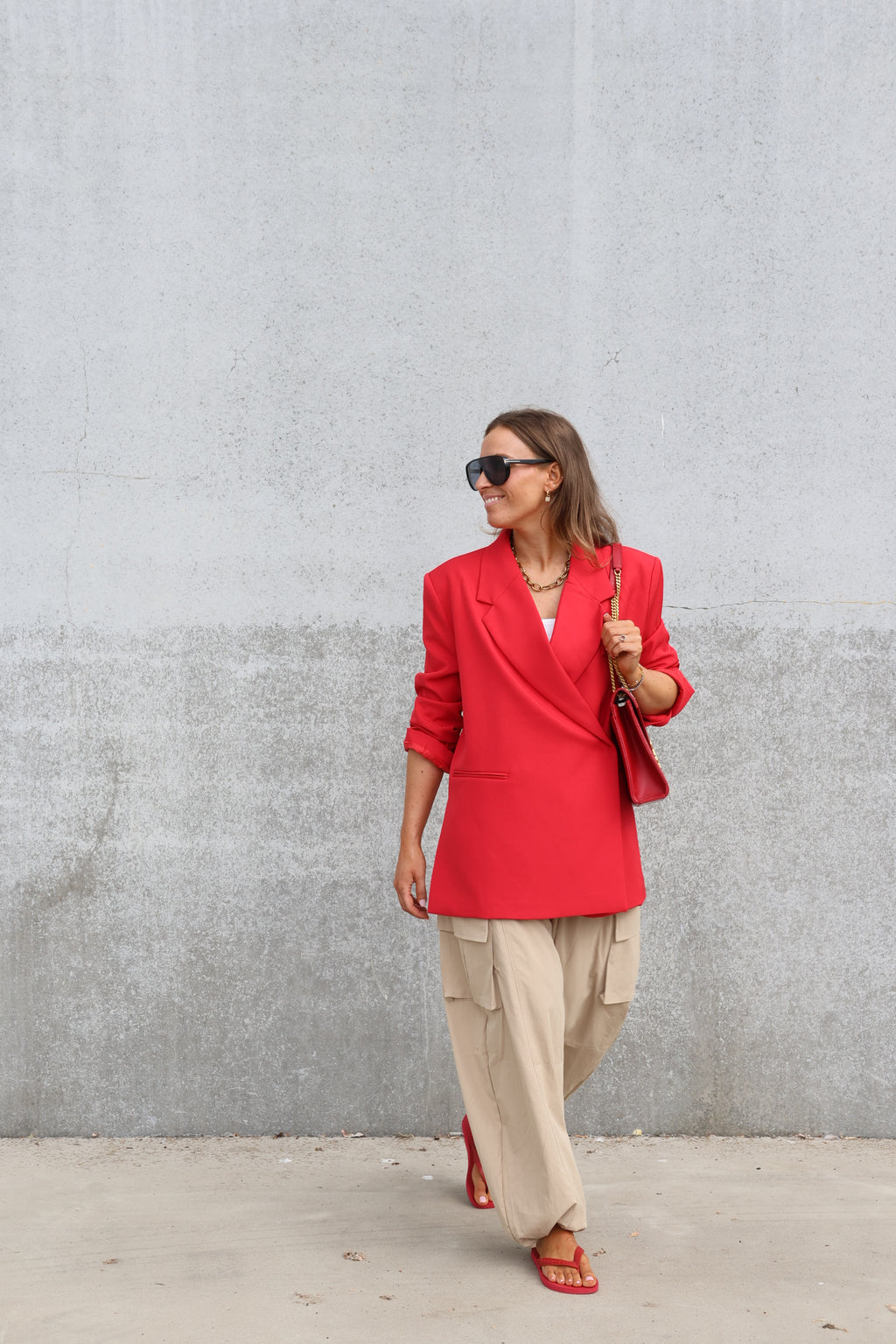 Bea oversized blazer rood
